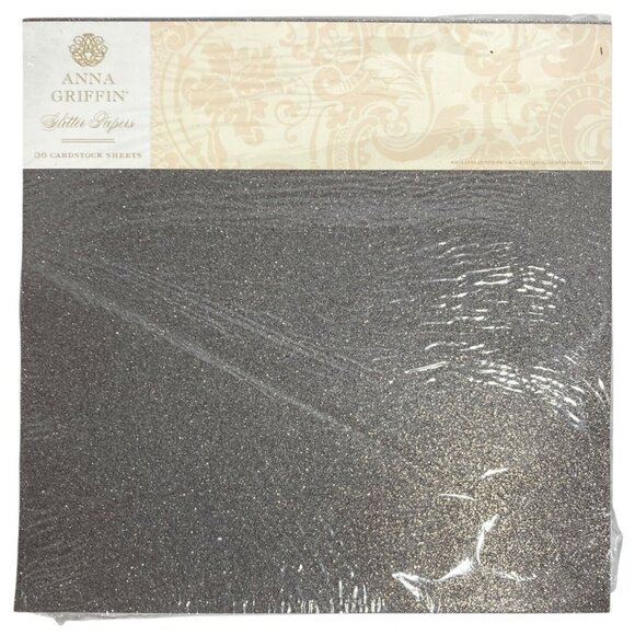 Anna Griffin Glitter Papers 36 Cardstock Sheets 12x12 AG428 2014 Assorted Colors - Picture 1 of 10